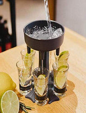 Distributore di bicchieri da vino a 6 porte, dispenser multiplo per bicchieri da vino, dispenser per vino rosso per feste in bar (nero)
