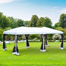 miozzi Gazebo Impermeabile Pieghevole con Zanzariera Crema 3x6m