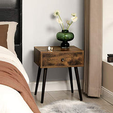 VASAGLE Comodino, Tavolino con Cassetto e Gambe Affusolate, in Stile Vintage, Marrone Vintage LET176B01