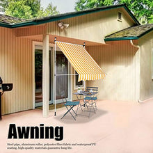 Tenda da Sole Retrattile, Tenda da Sole a Scomparsa Manuale da 2x1,2 m, Altezza Regolabile, per Uso Cortile Cortile (Gialle)