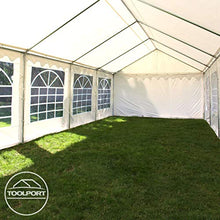 TOOLPORT Tendone per Feste 4x6 m PVC Grigio-Bianco 100% Impermeabile Gazebo da Giardino Tendone da Esterno Tenda Party