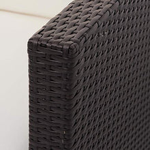 Mendler Salottino da Esterno HWC-F40 polyrattan Marrone con Cuscini Avorio
