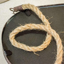 Busirsiz. Specchio per il trucco retro specchio appeso con corda di canapa Specchio decorativo per pareti |Specchio da bagno |.Trucco per vanità a parete e specchio da barba |Telaio in metallo specchi