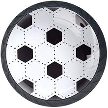 Foto calcio nero bianco Pomelli per Porta Set di 4 Pomelli per Mobili Manopole per Cassetti Cucina Armadio Vetro