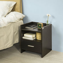 SoBuy Comodino Marrone, Comodino Letto con cassetto FBT66-BR