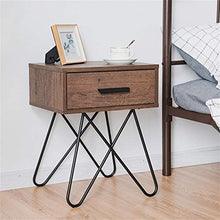 L.W.S Mobili per Camera da Letto Display del tavolino da Comodino per Comodino da Comodino con Gambe in Acciaio e 1 cassetto