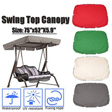 Hemoton Top Altalena Copertura Swing All'aperto Baldacchino di Ricambio Portico Coperchio Superiore per Patio Yard M Verde