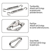 Kit di Fissaggio e Installazione, 40 Pezzi Heavy Duty Tenda Parasole Super Sun Shade Vela Hardware Kit l'Installazione per Sicura diTende a Vela Quadrate Rettangolari e Triangolari