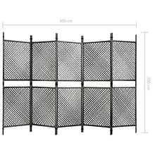 FAMIROSA Paravento a 5 Pannelli in Polyrattan Antracite 300x200 cm