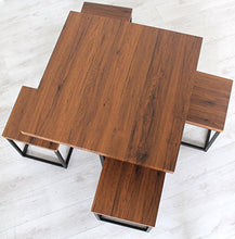MOD. Assisi Set Tavolo Bar e 4 Sgabelli Marrone Sedie Mobili Relax