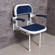 BAIHAO Sedia da Bagno Sgabello da Bagno a Parete con Schienale e bracciolo Sgabello da Bagno Pieghevole Speciale Antiscivolo