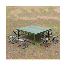 Set Tavolo e Sedia da Esterno Tavolo da Pranzo Portatile in Acciaio, Tavolo da Pranzo Portatile Pieghevole Multifunzionale, Tavolo da Pranzo da Pranzo da Campeggio da 9 in 1