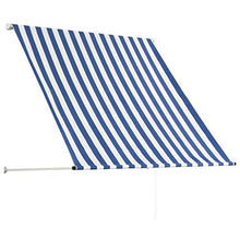 VidaXL - Tenda da sole retrattile, 100 x 150 cm, colore blu e bianco