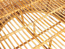 Beliani Letto Tondo da Esterno in Rattan Legno Chiaro Naturale Kallithea