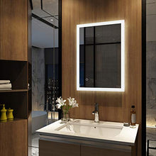 Meykoers specchio da parete specchio da bagno specchio da bagno LED con illuminazione 80x60cm con interruttore tattile e specchio con luce antiappannamento bianco freddo 6400K
