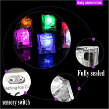 RANGE Home Bar Accessori e Arredamento Colourful Glowing Ice Cubes Bar Hen Hen Party Vino Decorazione Vetro LED Blocco Fluorescente Lampeggiante Lampada da Incasso Lampeggiante 12pc per congelatore