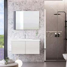 bonussi Mobile Bagno Sospeso 80 cm Lavabo e Specchio Ansel Bianco Larice