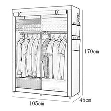 jooe Organizzatore Tela Armadio Assemblaggio Stoccaggio Vestiti Appesi Scaffali Metallo Portatile Camera da Letto Casa,B