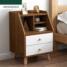 Comodino Lampada da Tavolo in Legno Comodino Fine Solid Comodino Modern Light Comodino con 2 cassetti per Camera da Letto, Soggiorno (Color : B, Size : 40x34x63cm)