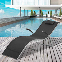 Outsunny Sdraio Chaise Longue Pieghevole da Giardino Acciaio e Textilene 172x62x66cm Nero