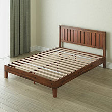 ZINUS Vivek 30 cm Telaio per letto a piattaforma in legno deluxe con testiera | Supporto a doghe in legno | Facile da montare | 120 x 190 cm | Antique Espresso