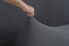 Tural – Fodera per Divano Elasticizzato Grigio 2 posti. Copridivano Elastico. Disponibile in Diversi Colori e Dimensioni