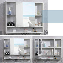 Armadietti a specchio in Lega di Alluminio Armadietto da Bagno Armadietto da Parete Impermeabile Specchio con ripiano portaoggetti (Color : Bianca, Size : 100 * 10.5 * 70cm)