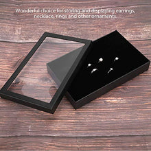 Alinory Pratica Custodia per Gioielli con Scatola di immagazzinaggio 8.7 * 5.9 * 1.2 in floccaggio per Home Office(Black)
