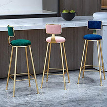 Yxsd - Sgabello da bar alla moda, stile contemporaneo, con schienale e schienale in stile moderno, altezza per bancone da cucina per pub, cuscino in velluto (colore: verde, dimensioni: 45 cm)