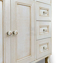 SHOP CHIC Mobile bagno decapè avorio con lavabo in ceramica da 85 cm