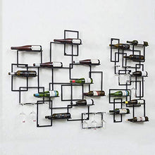 MoDi Ferro Wine Rack a Parete Vino Rack Hanging Governo del Vino Hotel Wine Rack Bar Bar Creativo casa (L120xW10xH120CM)