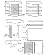 Bagno Italia Specchio specchiera per Bagno contenitore da 88x66hx27 laccato bianco con mensole in vetro 1 l