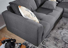 MASSIVMOEBEL24.DE Ariella #100 Divano angolare - Stoffa/Grigio Scuro 230x160x87