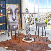 2x Sgabelli da bar tessuto (velluto) rotondo piedini in metallo altezza 80 cm selezione colore Duhome 5168A, colore:grigio, materiale:velluto