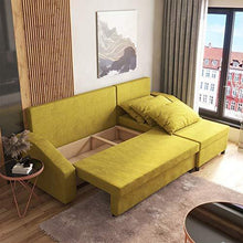 Selsey Morabod - Divano letto angolare - Tessuto Rico 10 giallo - Larghezza 230 cm - a forma di L - Arredi Casa
