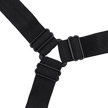 Joseche - Bretelle elasticizzate regolabili per angoli lenzuola, coprimaterassi, letto o divano, 8 pezzi, colore: nero Triangle Black [4PCS]