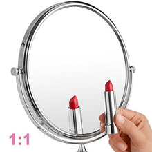 TecTake Specchio cosmetico specchio per il trucco | ingrandimento 5x / 7x / 10x | Inclinabile e ruotabile a 360° - modelli differenti (5x | no. 402642)