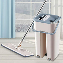 SSAYY Spray Mop Mop per Spremere Piatti Magici E con Secchio Mano Libera Strizzare Pulizia dei Pavimenti Cuscinetti in Microfibra Detergente Telescopico per Legno Duro 360 Mop