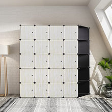 WOLTU Guardaroba Grande DIY Armadio a Cubo, Mobiletto Portaoggetti, Scarpiera Componibile e Modulare, per Stanzino e Ripostiglio, Nero+Bianco SR0102she