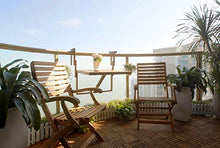 INTERBUILD REAL WOOD Casino Poltrona Pieghevole con braccioli, Finitura in Teak Dorato (2 Pezzi/Set)