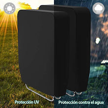 Fodera per sedia reclinabile pieghevole per esterni Copertura per mobili da Giardino in tessuto Oxford impermeabile antivento nero Copertura per lettini prendisole con custodia 93 x 82 cm (2 Pezzi)