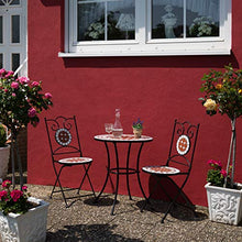 TecTake Set arredo Giardino Mosaico Tavolo e sedie in Ferro con Terracotta Ceramica