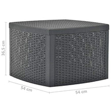 BIGTO - Tavolino da giardino in plastica, decorazione bistrot antracite, 54 x 54 x 36,5 cm