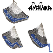 AMANKA - Sedia Pensile XXL con Scomparto Laterale e Cuscino - Amaca 220 x 120 cm Fino a 150kg