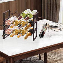 sun gurg Portabottiglie impilabile per vino, in metallo, per cantina, casa, bar, armadio, piano di lavoro (bronzo)