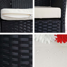 Mendler Serie Halden per l'esterno Divano Sofa 2 posti polyrattan Antracite con Cuscino Avorio