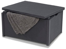 Allibert 220002 Monaco - Tavolino Lounge/cassapanca per Cuscini, in plastica, Simil-Vimini, Colore: Grigio