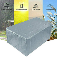 REW - Copertura per mobili da giardino, copertura per tavolo da giardino, antivento e anti-UV, colore: argento