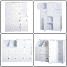 homcom Armadio Armadietto Guardaroba Scaffale 10 Cubi Mobiletto Modulare 111×47×145cm Bianco