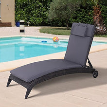 Outsunny Cuscino per Sdraio Lettino Prendisole da Giardino 198x53x5cm Grigio